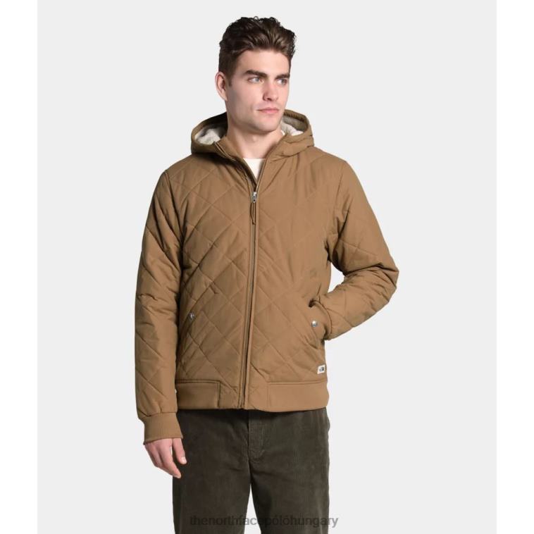 6T08T3531 használati barna The North Face férfi cuchillo hőszigetelt teljes cipzáras kapucnis pulcsi