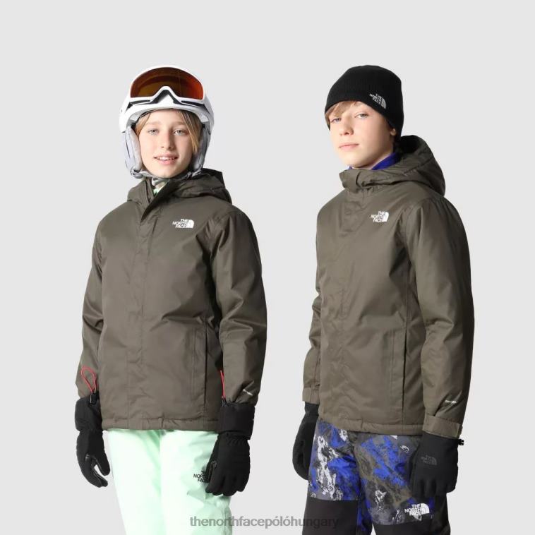 6T08T1962 új taupe zöld The North Face tini snowquest hőszigetelt kabát