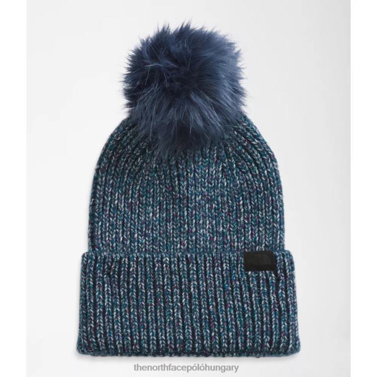 6T08T5076 árnyékos kék The North Face légpörgött pom beanie