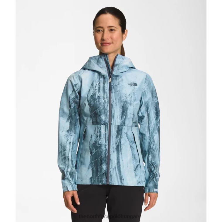 6T08T4847 béta kék The North Face női nyomott dryzzle futurelight kabát